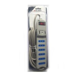 ROYALTECH ALARGADOR 3MTS / 6 TOMAS, GRIS + 2 USB INTROTECH