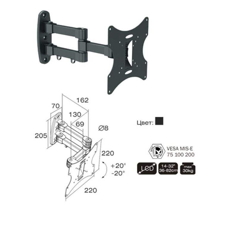 Soporte-Lcd--23P-42P-Brazo-Brateck-33-A-50
