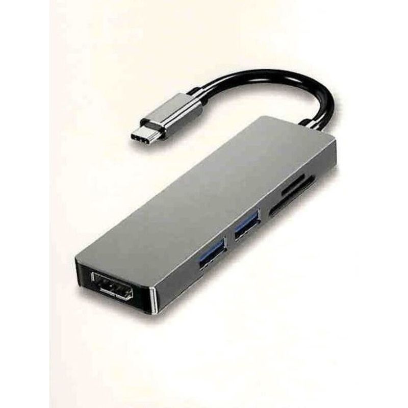 Hub-Tipo-C-5-En-1-Hdmi-Usb-Sd-Tf-Cables-Adaptadores-y-Hub