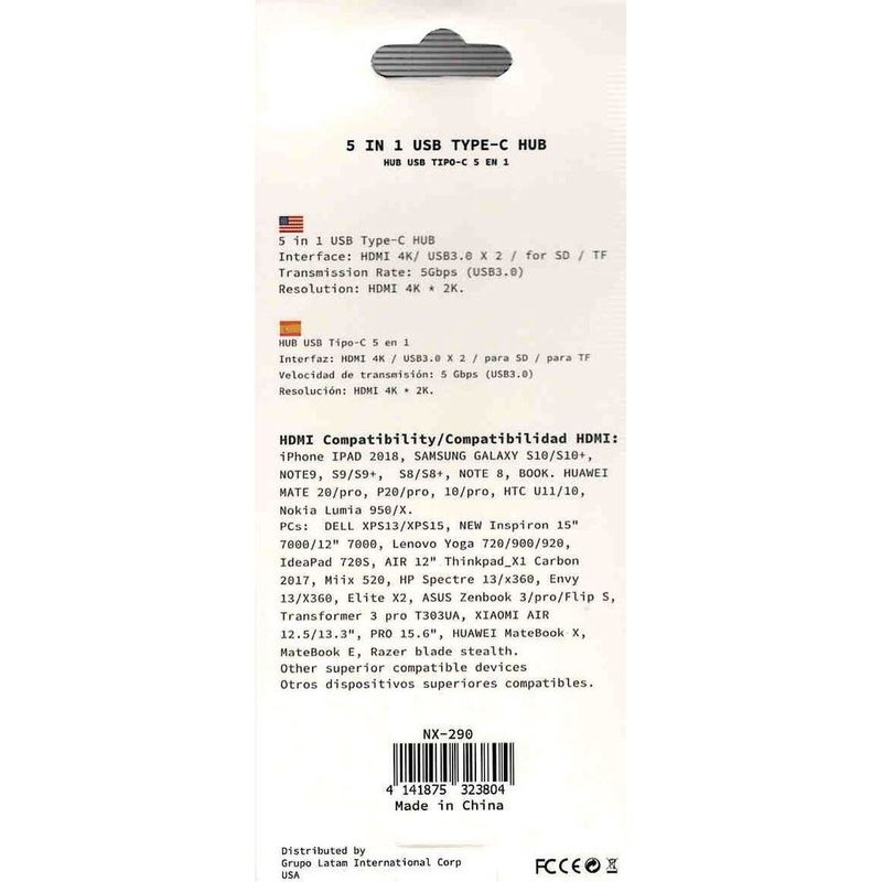 Hub-Tipo-C-5-En-1-Hdmi-Usb-Sd-Tf-Cables-Adaptadores-y-Hub