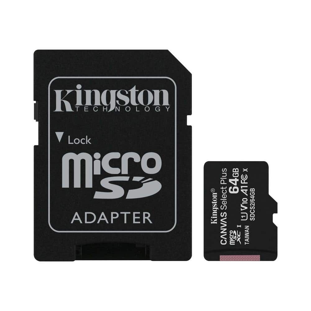 KINGSTONTARJETADEMEMORIAMICRO-SD64GBCANVASSELECTPLUSUHS-IHCCLASE10U1/ADAPTADORSD