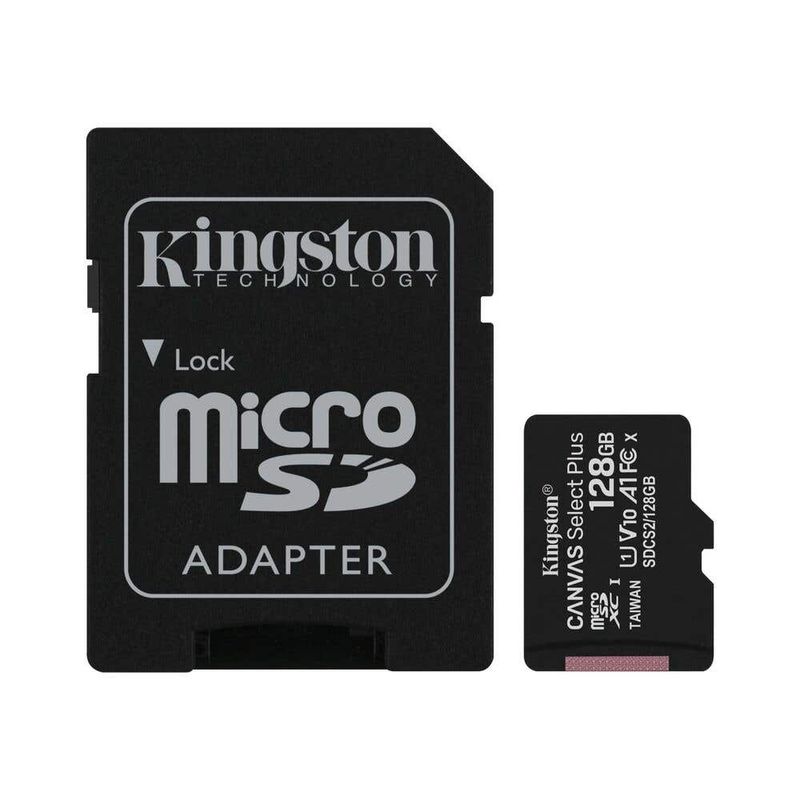 Tarjeta-De-Memoria-Micro-Sd-128Gb-Kingston-Canvas-Select-Plus-Uhs-I-Hc-Clase-10-U1--Adaptador-Sd-Tarjetas-de-Memoria