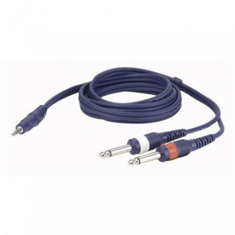 DAP AUDIO CABLE AUDIO 3.5MM ST A 2 PLUG 6.3MM 3MTS