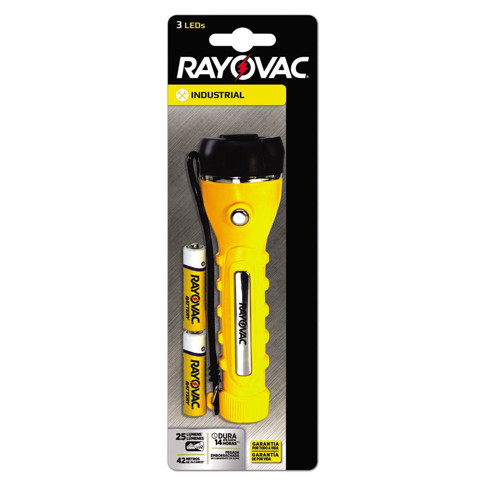 RAYOVAC LINTERNA 3 LED 25L 42MTS.HASTA 14H.
