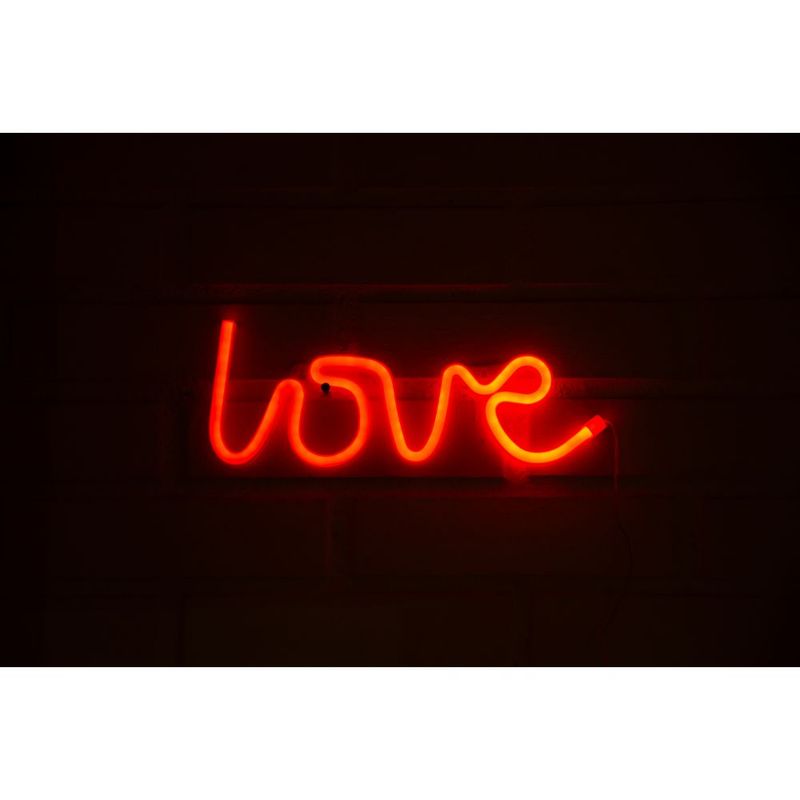 Letrero Estilo Neon Love  (Rojo/Usb/34X14Cm) Letreros