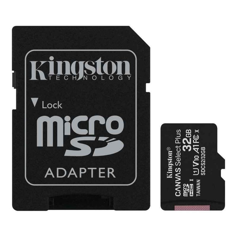 Tarjeta-De-Memoria-Micro-Sd-32Gb-Kingston-Canvas-Select-Plus-Uhs-I-Hc-Clase-10-U1--Adaptador-Sd-Tarjetas-de-Memoria