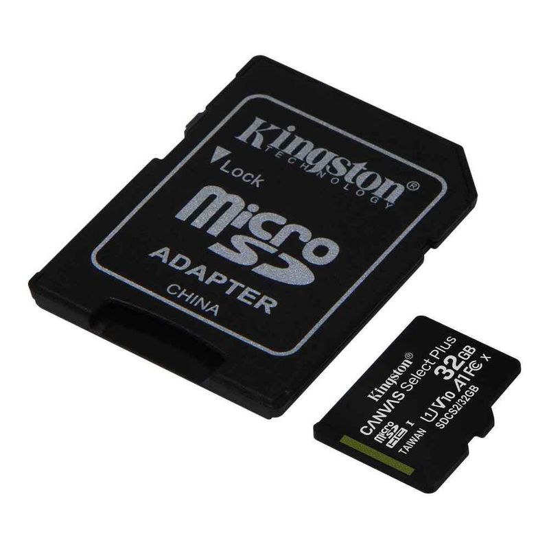 Tarjeta-De-Memoria-Micro-Sd-32Gb-Kingston-Canvas-Select-Plus-Uhs-I-Hc-Clase-10-U1--Adaptador-Sd-Tarjetas-de-Memoria