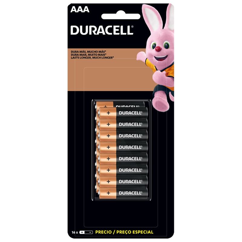 Duracell - Pilas AAA alcalinas de Larga duración 1.5V, Paquete con