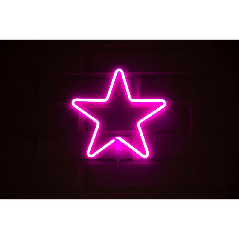 Letrero-Estilo-Neon-Estrella--Rosado-Usb-275X268Cm--Letreros