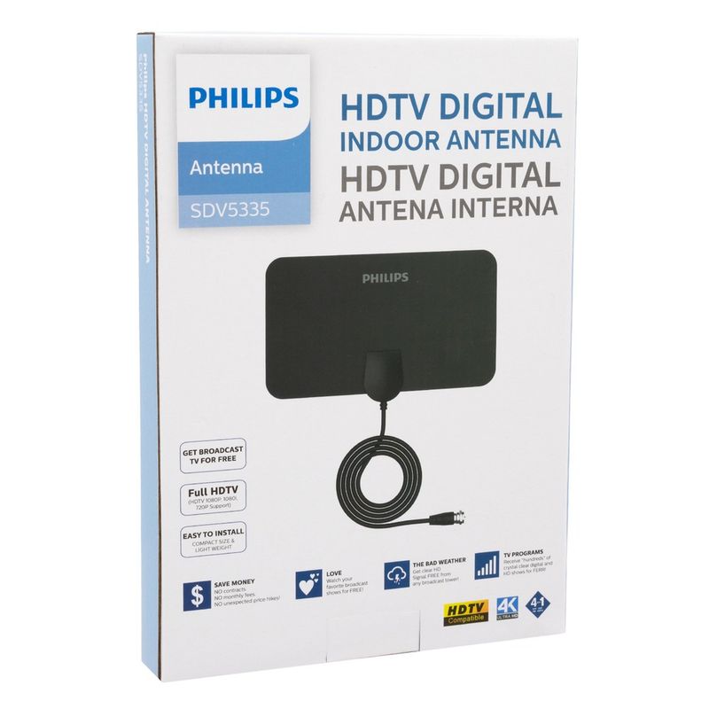 PHILIPS ANTENA HDTV 6DBI INTERIOR OMNIDIRECCIONL AL PARA TV PHILLIPS SDV53