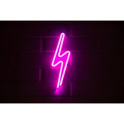 LETRERO ESTILO NEON RAYO 2 (ROSADO/USB/30X17,5CM)