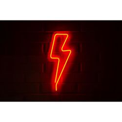 LETRERO ESTILO NEON RAYO GRANDE (ROJO/USB/19,5X51CM)