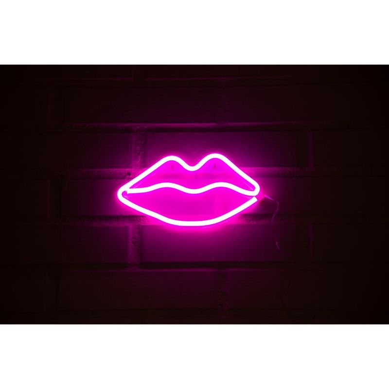 Letrero Estilo Neon Boca (Rosado/Usb/26,5X14Cm) Letreros