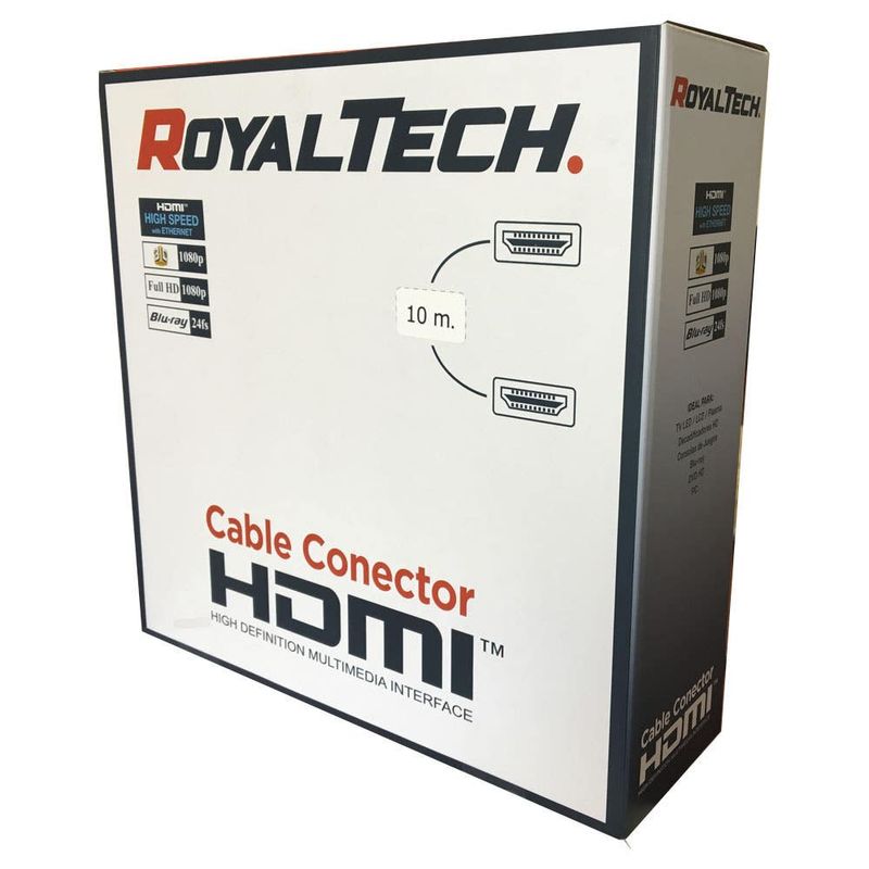 ROYALTECH CABLE HDMI 2.0 10MTS 28AWG casaroyal.cl Casa Royal