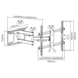 BRATECK SOPORTE LCD 37P - 70P MURO AJUSTABLE MOVIBLE