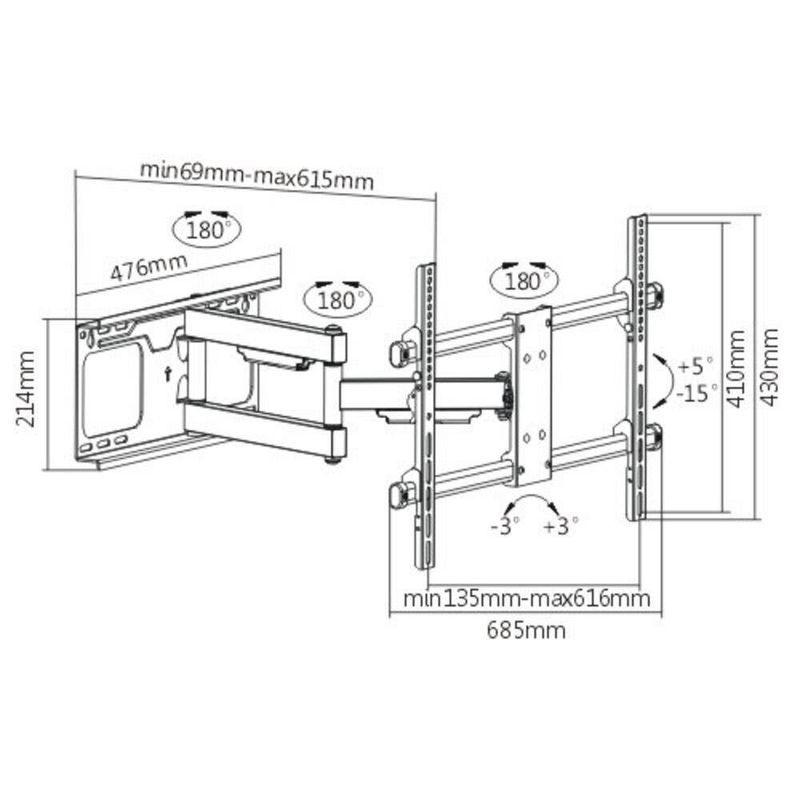 Soporte-Lcd-37P---70P-Muro-Ajustable-Movible-Brateck-33-A-50