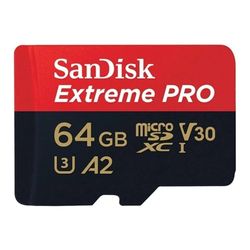 SANDISK TARJETA DE MEMORIA MICRO-SDXC 64GB  EXTREME PRO UHS-I C10 U3 V30 A2 /ADAPTADOR SD