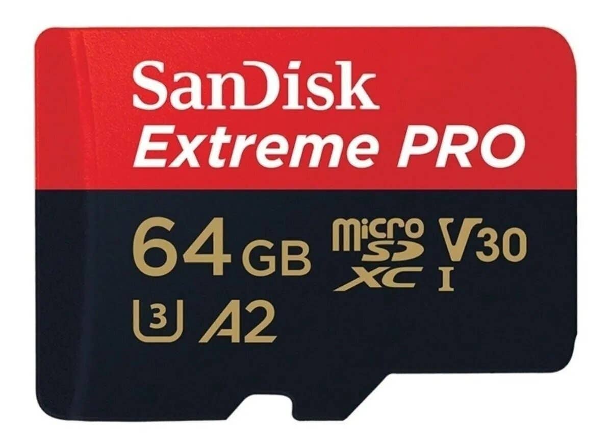 SANDISK TARJETA DE MEMORIA MICRO SD 64GB EXTREME PRO 200MB/s UHS-I U3 A2 ADAP SD SANDISK SDSQXCU-064G-GN6MA