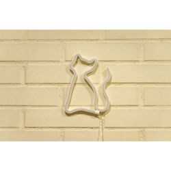 LETRERO ESTILO NEON GATO (BLANCO/USB/17X23,5CM)