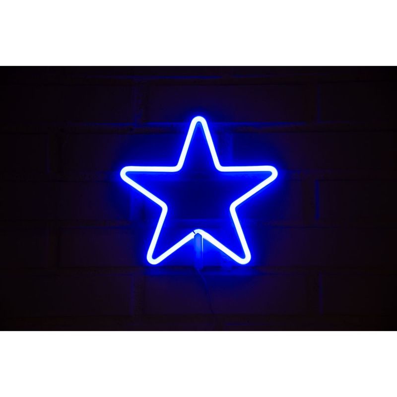 Letrero-Estilo-Neon-Estrella--Azul-Usb-275X268Cm--Letreros