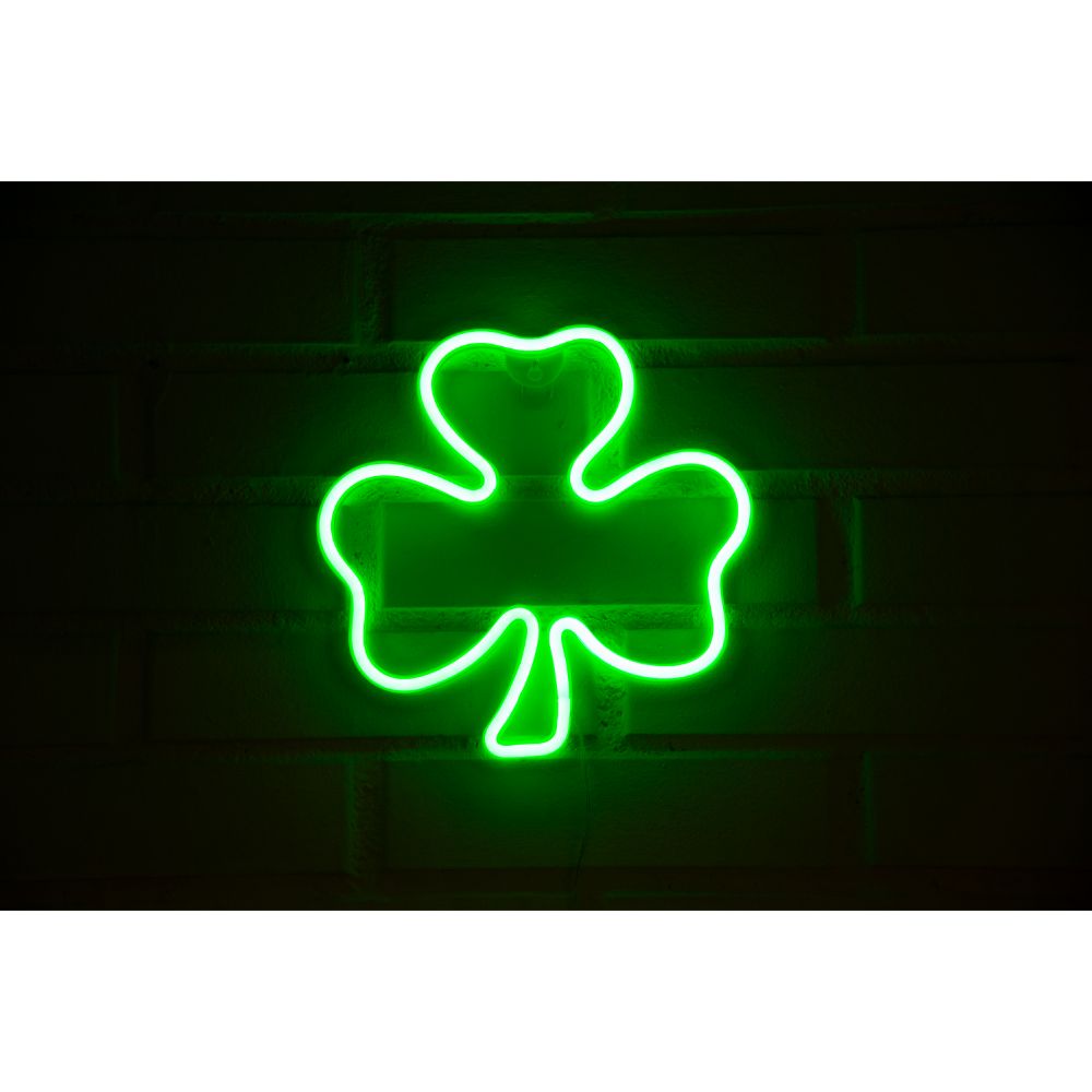 LETRERO ESTILO NEON TREBOL (VERDE/USB/27,5X27,5CM)