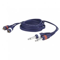 DAP AUDIO CABLE AUDIO 2RCA  A 2PLUG 6.3MM 1.5MTS