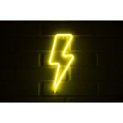 LETRERO ESTILO NEON RAYO (AMARILLO/USB/34,5X13CM)