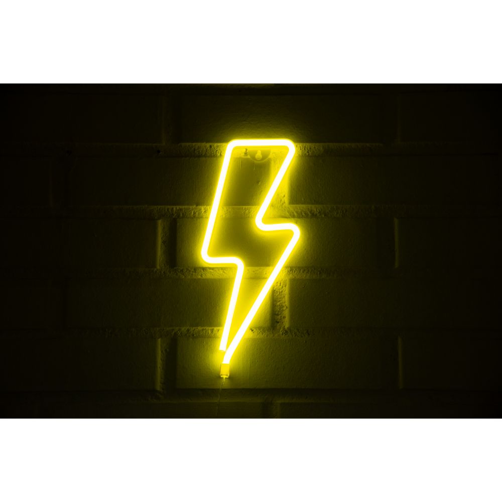 LETRERO ESTILO NEON RAYO (AMARILLO/USB/34,5X13CM) | casaroyal.cl - Casa ...