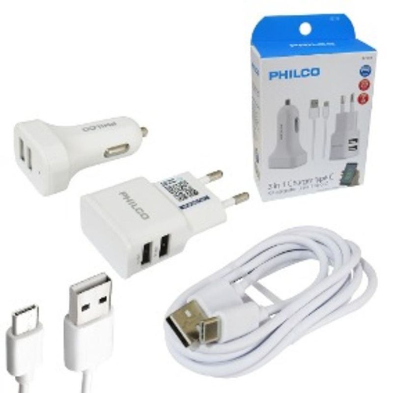 Kit Cargador Usb Tipo C Certificado Philco Cargadores de Telefonía