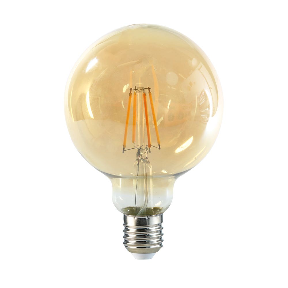 MEGABRIGHT AMPOLLETA LED G95 YELLOW GLASS E27 6W VINTAGE