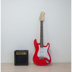 ALAGUEZ PACK GUITARRA ELECTRICA ROJA CON AMPLIFICADOR 10W