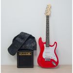 Pack Guitarra Electrica Roja Con Ampificador 10W Alaguez Guitarras Eléctricas