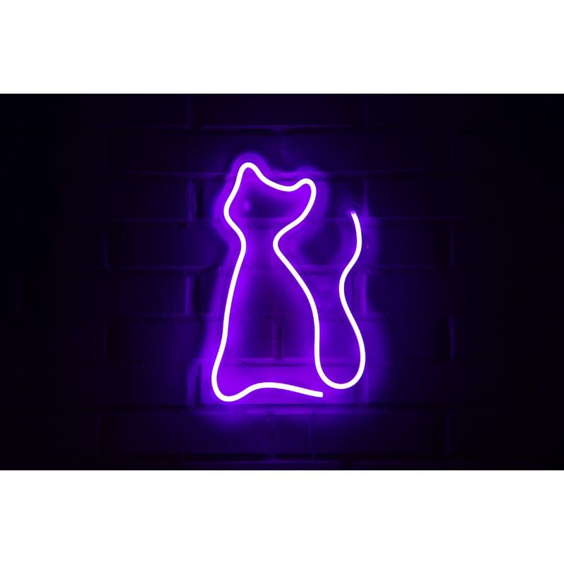 Letrero-Estilo-Neon-Gato---Morado-Usb-30X47Cm--Letreros