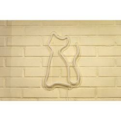 LETRERO ESTILO NEON GATO  (MORADO/USB/30X47CM)