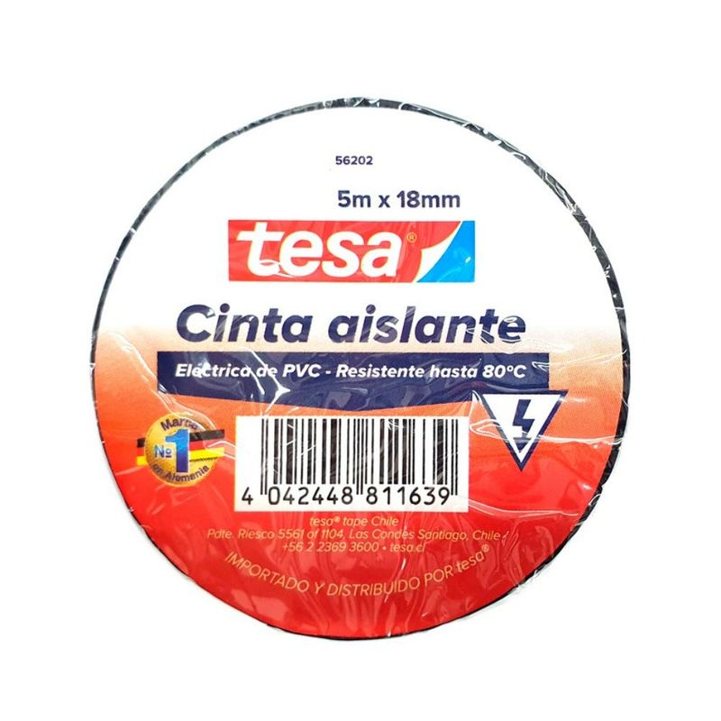 Cinta Aislante Tesa Negra 5m x 18mm