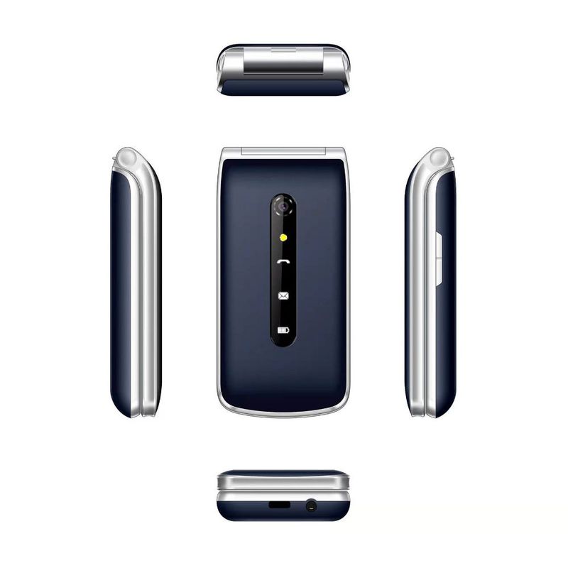Vismov V909T Seniorphone Clamshell 4G Azul Liberado Adulto Mayor
