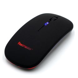 TECMASTER MOUSE RECARGABLE PLANO RGB INALAMBRICO DUAL (USB TRANSMISOR + BLUETOOTH)  TM-100516-BK