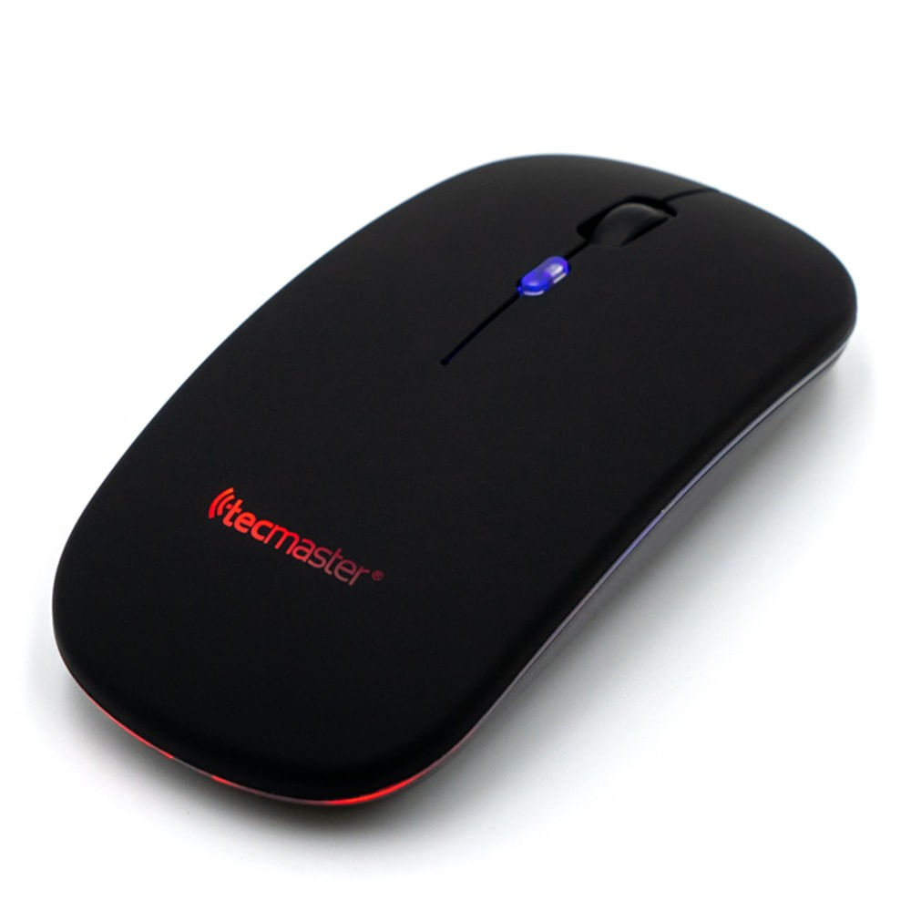 TECMASTER MOUSE RECARGABLE PLANO RGB INALAMBRICO DUAL (USB TRANSMISOR + BLUETOOTH) TM-100516-BK
