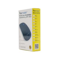 TECMASTER MOUSE RECARGABLE PLANO RGB INALAMBRICO DUAL (USB TRANSMISOR + BLUETOOTH)  TM-100516-BK
