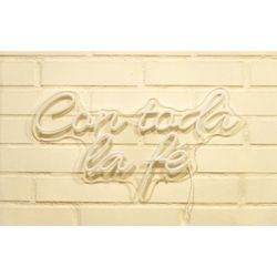 LETRERO ESTILO NEON CON TODA LA FE (USB/61X30,5CM)