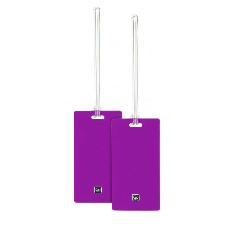 Par-De-Identificadores-De-Equipaje-Colores-Brillantes-Morado-Infaltables-Para-Viajar