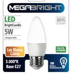 Ampolleta-Led-Vela-5W-Lb-E27-Megabright-Ampolletas