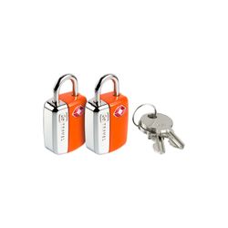 GO TRAVEL PAR DE MINI CANDADOS TSA CON LLAVE NARANJO