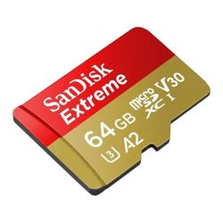 SANDISK TARJETA DE MEMORIA MICRO-SD 64GB  EXTREME UHS-I U3 A2 (MOBILE) /ADAPTADOR SD