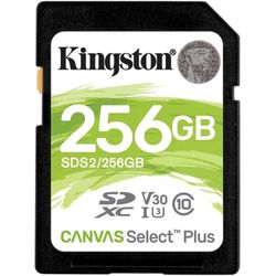 KINGSTON TARJETA DE MEMORIA SD 256GB XC CANVAS SELECT PLUS 100R C10 UHS-I U3 V3