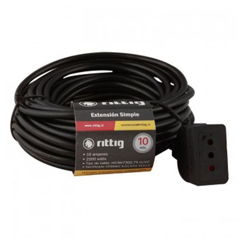 Alargador-Simple-10Mts-Negro-Rittig-Alargadores