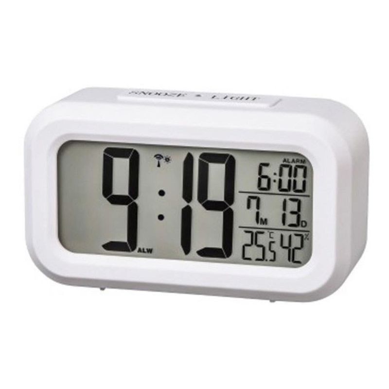 Reloj-Despertador-De-Mesa-Blanco-Radio-Reloj