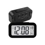 Reloj-Despertador-De-Mesa--Negro-Radio-Reloj
