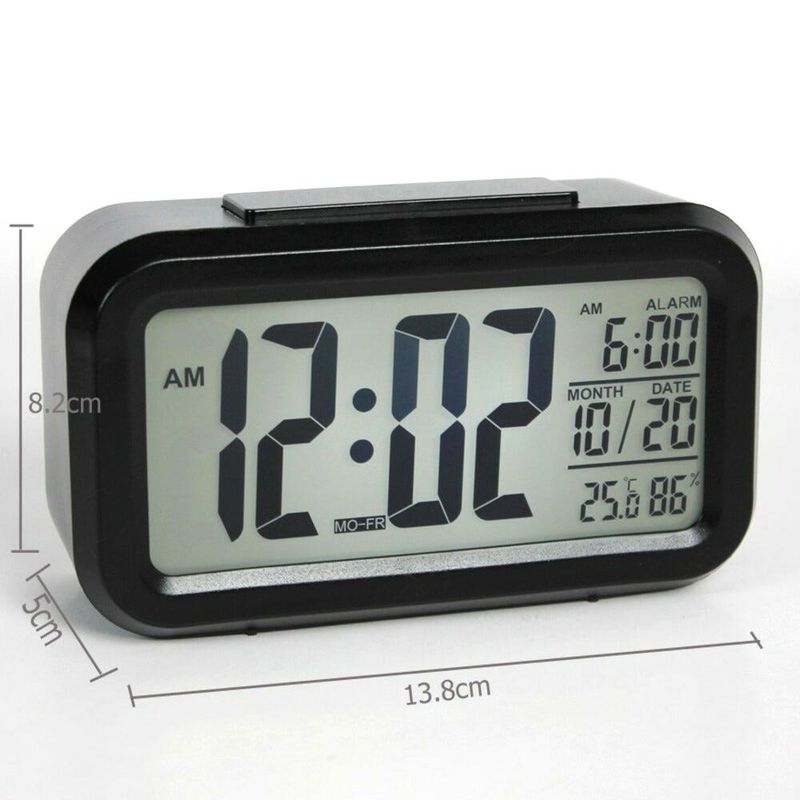 Reloj-Despertador-De-Mesa--Negro-Radio-Reloj