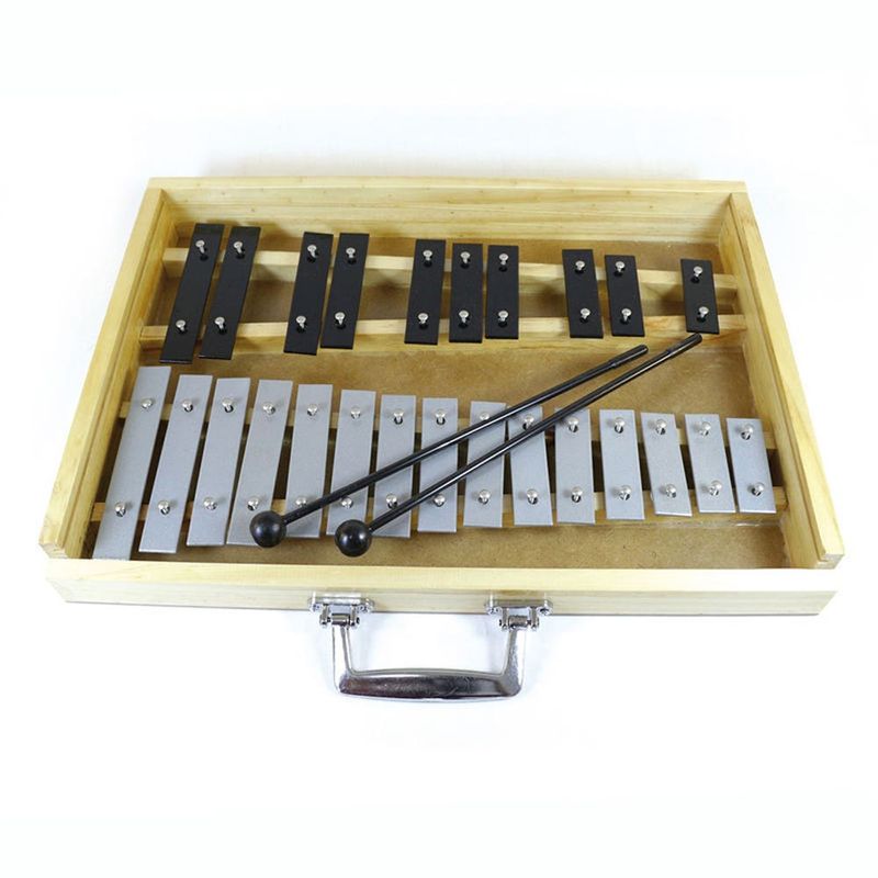 Metalofono 25 Notas Gris/Negro Caja Madera Alaguez Metalófonos